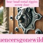 bear head metal zippies screw door