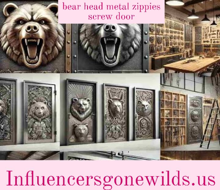 bear head metal zippies screw door