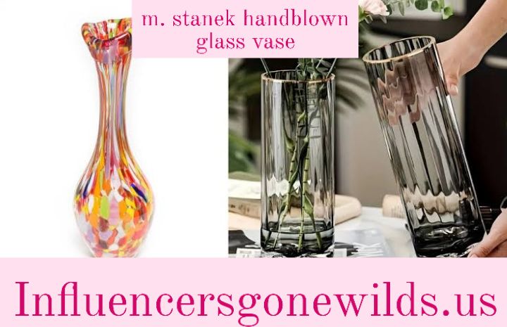 m. stanek handblown glass vase